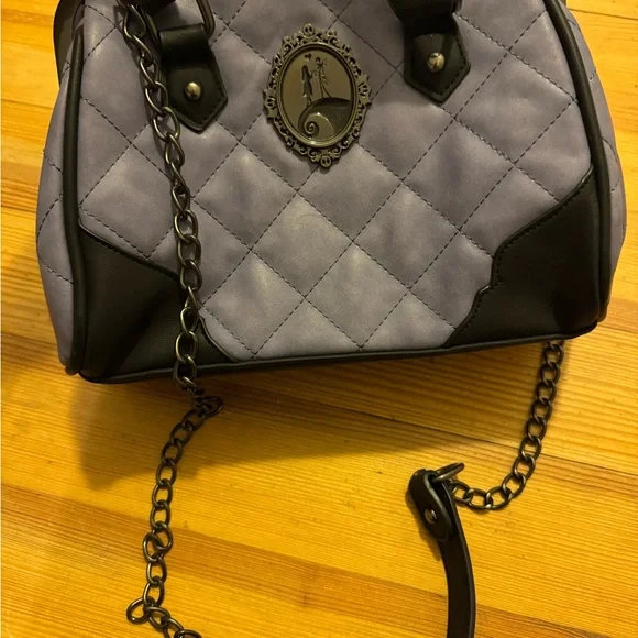 Nightmare Before Christmas Purple and Black Quilted Handbag and Wallet Set - Picture 7 of 8